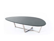 Coffee table in dark gray mdf and metal base 140x80x32h cm