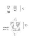 Calp.D.3,8 - 2,5W Led * 4000K steel hangar line
