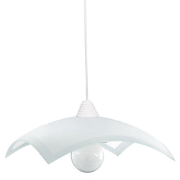 40x40 suspension with white frame and plate glass, 1xE27.