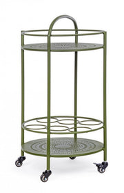 Green steel bottle trolley