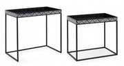 Set of 2 Inky black metal coffee tables