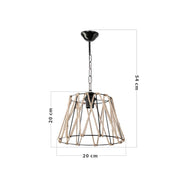 Evren pendant lamp ASZ0881 black metal and rope