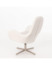 Olga armchair in imitation leather and white metal STS