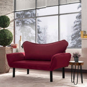 2 seater burgundy sofa with Chatto reclining armrests cm 150x65xh.80