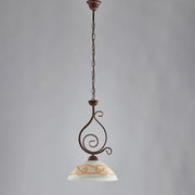 Chandelier worked iron Black Rust Gold finishing one light 30x h51 cm