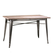 Iron table top in galvanized wood cm 80 x 160 x h 76