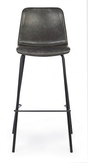Kyra anthracite leatherette vintage steel bar stool 39 x 44 x 103.5 cm