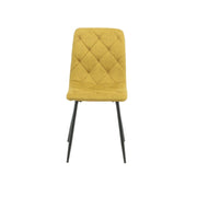 Yellow Upholstered Chair with Diamond Stitching 43 x 45 x 91 cm