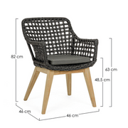 Black Madison Chair With Armrests