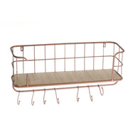 Rusty brown metal and wood shelf cm59x18h31