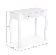 Classic console in wood 2 drawers Charlene white