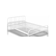 Genoa double bed in white metal