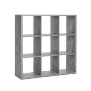 Cube bookcase 9 compartments concrete color 107x33xh.107 cm