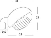 Black Thermoplastic Headlamp with Printed Glass Diffuser - 60mm x 155mm - 230V Power Supply - Maximum Power 60W