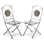 Folding iron chair for outdoor Black MUSA 42x55x h95 cm Set 2 pieces