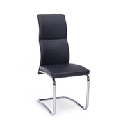 Living room chair in eco-leather Black THELMA 44x58x h104 cm