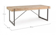 Garrett industrial urban table with wooden top