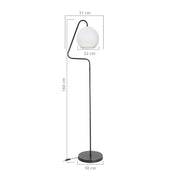 Yumak MDL4256 gray floor lamp with white fabric lampshade