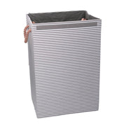 Gray fabric bin with lid cm40x30h60