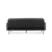 Three seater sofa bed in black fabric BRIDJET 200x82x h81 cm