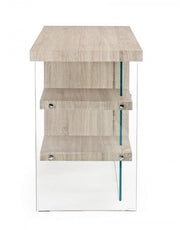 Bilbao wood and tempered glass desk 120x50x76h cm