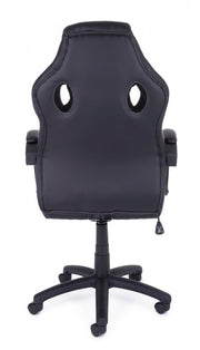 Office armchair with black leatherette Racing bracelets