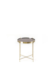 Polished brass metal coffee table cm 38 x 38 x h 43