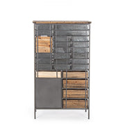 OFFICINA chest of drawers in steel and wood 132.5h cm