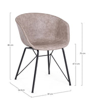 Warhol vintage beige leatherette chair 59 x 54.5 x 80 cm