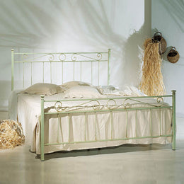 Iron double bed with footboard Green TEVERE 166x208x h117 cm
