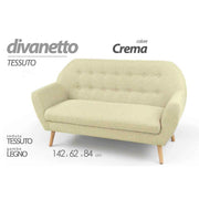 Divano design stile moderno fashion  crema cm 142 x 64 x 84 h