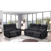 Dark Grey 3-Seater Sofa with 2 Electric Recliners L 198 x W 92 x H 109 cm