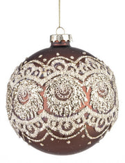 8x Brown Murano Glass Sphere D100