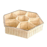 Hotel rattan snack basket 7 hexagonal compartments cm39xh8x35