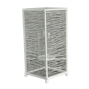 Large white metal candle holder cm14x14h31