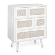 Chest of drawers 5 drawers MONTIEL rustic style antique white 72.5h cm