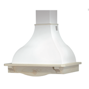 COTTAGE white rustic kitchen hood with dove gray inlay wooden frame 90 cm