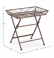 Rustic coffee table in brown rectangular metal Melanie