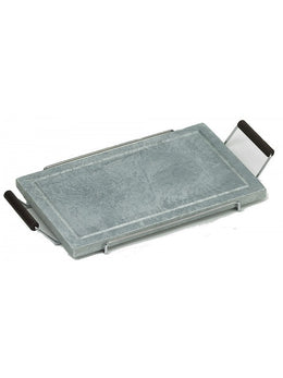 SOAPSTONE WITH STEEL FRAME WENGE HANDLES