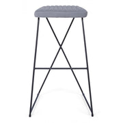 Bar stool in steel and velvet Gray KINSLEY 40x46 h76 cm