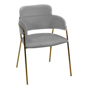 Hannover gray velvet armchair