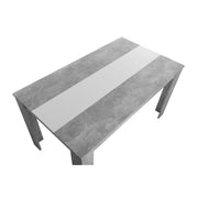 Cement color dining table with black or white reversible insert 138x80xh.74 cm