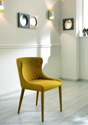 Chair in yellow fabric 58x50,5x83h cm