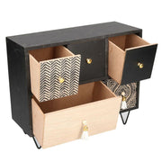 Rectangular Maori wooden tray 1+4 drawers cm33x12h27,5