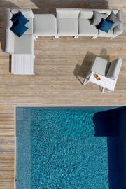 Marinel white garden corner armchair