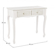 Console in MDF with two drawers Bianca CLORINNE 90x40x h78 cm