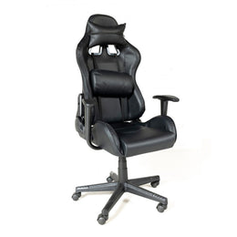 Sputnik black gaming armchair with steel frame