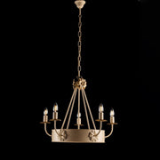 Ivory Decape iron chandelier with Empire Gold finishing five lights 59x h52 cm