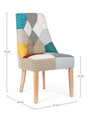 2x Fusion style upholstered wooden chair