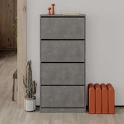 Grey Retro Flip-Flop Shoe Cabinet with 4 Doors 73W x 26D x 154.5H cm